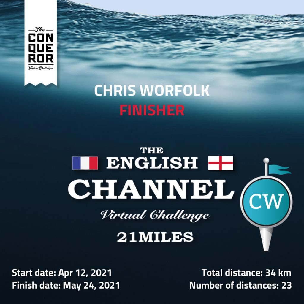 challenge virtual Swim the English Channel medal swimming 